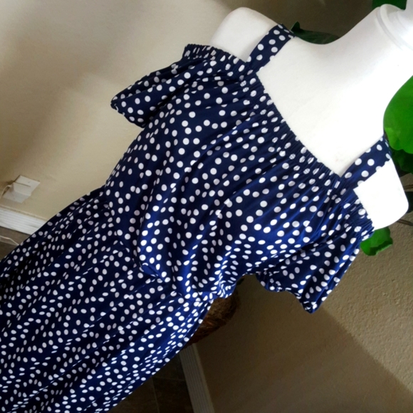 Blue and white polka dot dress - Picture 2 of 3